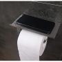 Zengest Toilet Paper Holder with Phone Shelf, Tissue Holder with Storage Shelf, Stainless Steel Bathroom Tissue Roll Dispenser Storage Wall Mounted (2 Pack)