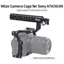 NITZE A7III/A7RIII Camera Cage for Sony A7III/A7RIII with Top Handle and HDMI Cable Clamp - SHT03B