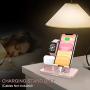 KANGYA 3 in 1 Charging Stand, Universal Charging Dock Station for Airpods Pro 2/1 Apple Watch Series 5/4/3/2 iPhone 11 SE 2020 Xs Max XR X 8 7 6S 6 Plus 5S 5 Android Smartphone iPad Tablet, Rose Gold