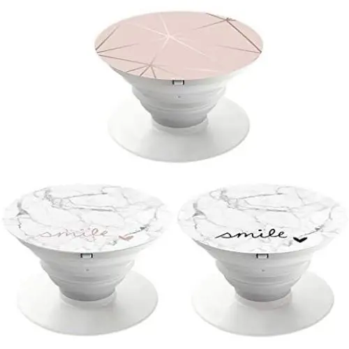 Cell Phones and Tablets Stand (3 Pack) - White Marble Rose Gold and Black Smile Heart and Rose Gold Cell Phones and Tablets Stand (3 Pack) - White Marble Rose Gold and Black Smile Heart and Rose Gold