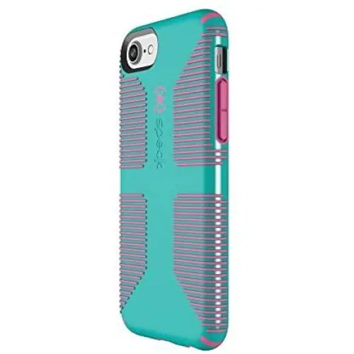Speck Products CandyShell Grip iPhone SE 2020 Case Fits iPhone 8/7/6S/6 - Caribbean Blue/Bubblegum Pink Speck Products CandyShell Grip iPhone SE 2020 Case Fits iPhone 8/7/6S/6 - Caribbean Blue/Bubblegum Pink