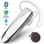 Link Dream Bluetooth Earpiece for Cell Phone Hands Free Wireless Headset Noise Cancelling Mic 24Hrs Talking 1440Hrs Standby Compatible with iPhone Samsung Android for Driver Trucker (White)