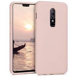 kwmobile TPU Silicone Case Compatible with OnePlus 6 - Soft Flexible Rubber Protective Cover - Dusty Pink