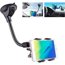 IPOW Upgraded X-Shaped Double Clamp Universal Long Shockproof Arm Phone Car Mount Windshield/Dash With Strong Suction Cup,Cell Phone Holder Compatible With iPhone 8 8 Plus X 7 7 Plus 6Galaxy S9 S8