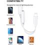 Headphones Adapter for iPhone Charger Dongle 3.5mm Jack AUX Audio Cable Adaptor Music & Charging for iPhone 7/7 Plus/XR/XS Max/11/11 Pro Splitter Aux Adapter Earphone Converter Support iOS 12/13