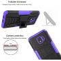 RioGree Phone Case for Samsung Galaxy J2 / Core / J2 Dash /J2 Pure Case, Heavy Duty Cell Phone Shockproof with Kickstand Cover Skin TPU, Purple