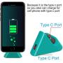 IUGGAN Charging Dock for Nintendo Switch Lite and Nintendo Switch Mini, Compact Charging Stand Station for Cell Phone with Type C Input Port (Turquoise)