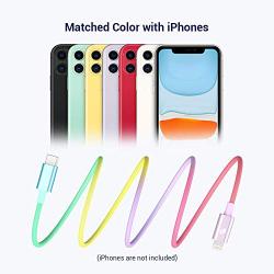 USB C to Lightning Cable Rainbow Color iPhone 11 Charger Cord [3.2ft Apple MFI Certified] Nylon Braided for iPhone SE /11Pro/Max/X/XS/XR/XS Max, Airpods Pro, Thunderbolt 3 Mac, Support Power Delivery