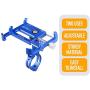 XOSS Bike Cellphone Holder, Mobile Support for Mountain Bike Bicycle Handlebar & Stem Cellphone Holder Aluminium Alloy Adjustable Mobile Phone Mount for Highway Vehicles (Blue Plus 6)
