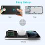 Yestan Wireless Charging Station Wireless Charger Dock Compatible with Apple Watch 5 4 3 2 1, AirPods Pro Airpods and iPhone SE 11 11 pro 11 Pro Max Xs X Max XR X 8 8Plus Samsung, DC Adapter Included