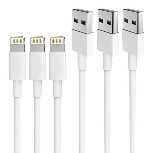 iPhone Charger, Lightning Cable AUNC 3PACK 6Ft USB Charging Cable High Speed Data Sync Transfer Cord Compatible with iPhone 11/11 Pro Max/XS MAX/XR/XS/X/8/7/Plus/6S/iPad(White) …