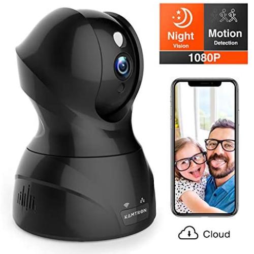 Security Camera 1080P WiFi Dog Pet Camera - KAMTRON Wireless Indoor Pan/Tilt/Zoom Home Camera Baby Monitor IP Camera with Motion Detection Two-Way Audio, Night Vision - Cloud Storage