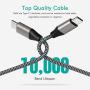 USB C to USB C cable, SUPVOL 3Pack 3ft+6ft+10ft Nylon Braided Cord Compatible with Samsung Galaxy S20 S10 Note10,Google Pixcel 4/3a/3/2 XL,MacBook Air,iPad Pro 2020/2018,Carbon Black