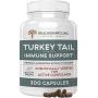 Turkey Tail Mushroom Extract for Immune Support, Wellness & Vitality, 200 Caps Organic & Vegan Turkey Tail Capsules, Safe for Pets, Verified Levels of Beta-Glucans & Non-GMO, 100 Day Supply