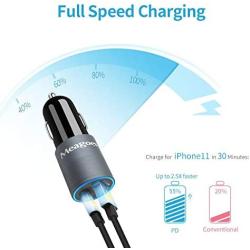 Meagoes USB C Car Charger MFi Certified, 18W PD Fast Charging Adapter, Compatible for Apple iPhone 11 Pro Max/11 Pro/11/XS Max/XS/XR/X/8 Plus/8 Phone, with 3.3ft Type C to Lightning Cable Cord