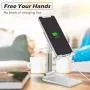 B-Land Adjustable Cell Phone Stand, Foldable Portable Phone Holder Cradle Dock for Desk, Desktop Tablet Stand Compatible with iPhone 11 Pro XS Max XR X Samsung Galaxy S10 S9 & Tablets (White) B-Land Adjustable Cell Phone Stand, Foldable Portable Phone Holder Cradle Dock for Desk, Desktop Tablet Stand Compatible with iPhone 11 Pro XS Max XR X Samsung Galaxy S10 S9 & Tablets (White)