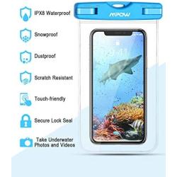 Mpow Universal Waterproof Case,  3 Pack Waterproof Phone Pouch Underwater IPX8 Dry Bag Compatible iPhone 11/11 Pro Max/Xs Max/XS/XR/X/8P, Galaxy S20/S10/S9, Google/HTC up to 6.8" (Blue Orange Green)