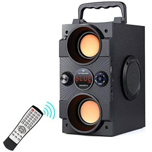 Portable Bluetooth Speakers with Double Subwoofer Heavy Bass, 30W Stereo Sound, Bluetooth 5.0 Wireless 100ft Outdoor Speaker, Support FM Radio MP3 Player Remote AUX EQ, for Home Patio Party Camping