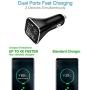Dual-Port QC 3.0 Car Charger 48W 6A USB Fast Charging Adapter Compatible for Galaxy S10+ Note 10+, iPhone 11 Pro Xs Max, iPad Pro, LG, Moto, Oneplus, Huawei, Pixel and More.[2Pack]