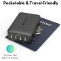 USB Charging Station, RAVPower 4-Port USB Charger 40W 8A Multi Charger, Compatible with iPhone 11 Pro Max XS Max XR X 8 7 Plus, iPad Pro Air Mini, Galaxy S9 S8 S7 S6 Edge, Tablet and More (Black)