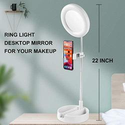 Tabletop 6.2 Ring Light with Stand, Surwit LED Ring Light & Phone Holder for iPhone Android, Ringlight for Live Stream/Makeup/Photography/YouTube Video