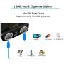 Car Charger Adapter, 2 Socket Cigarette Lighter Splitter,Dual USB Port with 12V,24V Voltage Display Compatible for iPhone,ipad,Tablet,Galaxy,HTC,LG