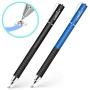 aibow Capacitive Stylus Pens for iPad, iPhone, Tablets, Cell Phones, All Touch Screens [ Fine Point & High Sensitivity Disc Tip Series ] with 2 Replaceable Disc Tips, Slide Cap Type2 (Black/Blue)