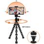 Phone Tripod, Linkcool Octopus Phone Tripod Portable and Adjustable Tripod Stand Holder with Universal Clip and Bluetooth Remote Compatible with Most Smartphones, GoPros, and Digital Cameras