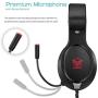 Gaming Headset for Xbox One, PS4,Nintendo Switch Bass Surround and Noise Cancelling with Flexible Mic 3.5mm Wired Headphones for Laptop PC Mac iPad Smartphones (red)