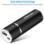Poweradd Slim 2 5000mAh Ultra-compact Portable Power Bank External Battery Pack with ID Identify Tech for iPhone, iPad, Samsung Galaxy and More - Black