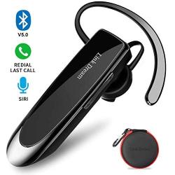 Bluetooth Earpiece Link Dream Wireless Headset with Mic 24Hrs Talktime Hands-Free in-Ear Headphone Compatible with iPhone Samsung Android Smart Phones, Driver Trucker (Black)