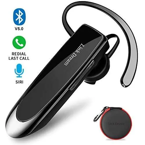 Bluetooth Earpiece Link Dream Wireless Headset with Mic 24Hrs Talktime Hands-Free in-Ear Headphone Compatible with iPhone Samsung Android Smart Phones, Driver Trucker (Black) Bluetooth Earpiece Link Dream Wireless Headset with Mic 24Hrs Talktime Hands-Free in-Ear Headphone Compatible with iPhone Samsung Android Smart Phones, Driver Trucker (Black)