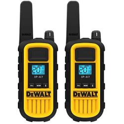 DEWALT DXFRS800 2 Watt Heavy Duty Walkie Talkies - Waterproof, Shock Resistant, Long Range & Rechargeable Two-Way Radio with VOX (2 Pack)