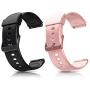 Letsfit ID205L Smart Watch Bands, Adjustable Smartwatch Replacement Straps for ID205L Sport Watch, Replacement Accessory Bandst with 2 Pack, Black+Pink