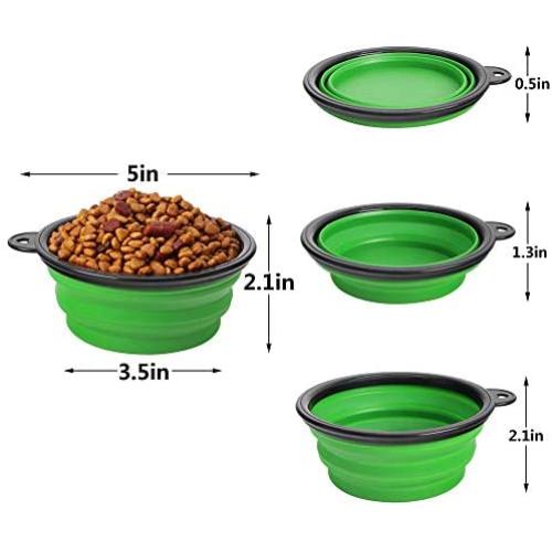 4 Pack Silicone Collapsible Dog Bowls,Portable and Foldable Pet Travel Bowls for Dogs Cats Feeding Water Bowl Dish,with 4 Carabiners Set