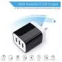 Wall Charger Plug, Ailkin USB Plug Wall, 3MultiPort Home Charger Station Cube Box Charger Outlet Base Brick Block Replacement for iPhone, iPad, and iWatch Charger Plug (Black)