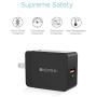Quick Charge 3.0 18W USB Wall Charger, KEYMOX Fast Charging Cell Phone Adapter Compatible with Samsung Galaxy Note8 / S9 /S8 / S8+, LG G6 / V30, HTC 10 and More Devices-Qualcomm Certified (Black)