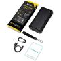 Solar Power Bank 30000mAh, Movic Solar Qi Wireless Charger, Outputs 5V/3A High-Speed & 2 Inputs Huge Capacity Phone Charger for Smartphones, IP67 Rating, Strong Light LED Flashlights (Black)