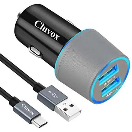 Rapid USB C Car Charger, Compatible for Samsung Galaxy S20/S20 Plus/S20 Ultra/S10+/S10e/Note 10/Note 10 Plus/9/8/S9+/S8/A50/A70, Quick Charge 3.0 Dual USB 18W Fast Car Charger with Type C Cable 3.3ft Rapid USB C Car Charger, Compatible for Samsung Galaxy S20/S20 Plus/S20 Ultra/S10+/S10e/Note 10/Note 10 Plus/9/8/S9+/S8/A50/A70, Quick Charge 3.0 Dual USB 18W Fast Car Charger with Type C Cable 3.3ft