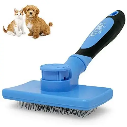 Pet Craft Supply Self Cleaning Calming Slicker Pet Grooming Brush for Dogs and Cats with Short to Long Hair, Removes Mats, Tangles, Loose Hair and Undercoat Treatment Pet Craft Supply Self Cleaning Calming Slicker Pet Grooming Brush for Dogs and Cats with Short to Long Hair, Removes Mats, Tangles, Loose Hair and Undercoat Treatment