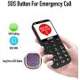 UNIWA Unlocked Cell Phone 3G Senior Cell Phone WCDMA GSM Cell Phone for Elderly People, 2.31" Curved Screen Embossed Keyboard Big Button Big Font SOS Emergency Simple Phone with Charging Dock (Black)