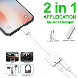 Headphone Adapter for iPhone 11 pro 3.5mm Jack Car Charger AUX Converter Splitter Charge & Audio Adapters Cables 2 in 1 for iPhone 11/11 Pro/8/8Plus/7/7Plus/X/10/Xs/Xs Max Dongle Earphone Adaptor