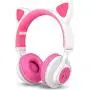Bluetooth Headphones, Riwbox CT-7 Cat Ear LED Light Up Wireless Foldable Headphones Over Ear with Microphone and Volume Control for iPhone/iPad/Smartphones/Laptop/PC/TV (White&Pink) Bluetooth Headphones, Riwbox CT-7 Cat Ear LED Light Up Wireless Foldable Headphones Over Ear with Microphone and Volume Control for iPhone/iPad/Smartphones/Laptop/PC/TV (White&Pink)
