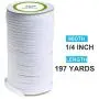 Elastic Band(White, 197-Yards Length, 1/4" Width), Elastic Rope/Elastic Cord Heavy Stretch High Elasticity Knit Elastic Band for Sewing Crafts DIY, Bedspread, Cuff
