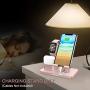 BENTOBEN 3-in-1 Charging Stand, Universal Charging Dock Station for Airpods Pro 2/1 Apple Watch Series 5/4/3/2 iPhone 11 SE 2020 XS Max XR X 8 7 6S 6 Plus 5S 5 Android Smartphone iPad Tablet,Rose Gold