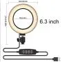 Laerion Camera Light Practical USB Interface Brightness Adjustable Fill Light Beauty lamp Selfie Ring Light On-Camera Video Lights Compatible with Phones and Cameras 6.3&quot(16cm)