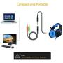 MillSO Headset Splitter 3.5mm CTIA Jack Headset Adapter Mic and Audio Headphone Splitter Cable with Separate Microphone and Headphone Connector for Gaming Headset to PC - 8inch/20CM Black