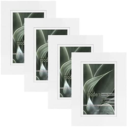 MCS Modern 4x6 Skinny Mat White Frame 4-Pack