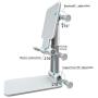 Adjustable Phone Stand Holder, ZHIKE Foldable Tablet Stand Mobile Phone Mount for Desk Compatible with Samsung Galaxy ipad Mini iPhone 11 Series X Xs max All Smartphones Smartphone, Kindle (White)