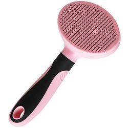 Cat Brush for Shedding, Slicker Pet Grooming Brush for Cat and Small Medium Dog, Self Cleaning Slicker Brush (Pink)